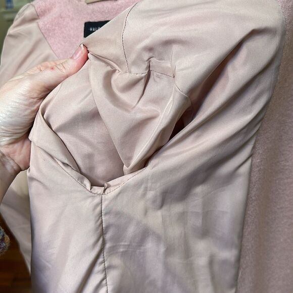 EDGY HALOGEN MOTO JACKET BOILED WOOL BLEND LINED POCKETS CLASSIC OVERSIZE FIT XS - Picture 13 of 17